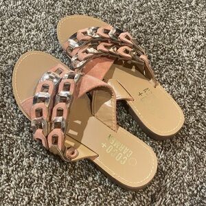 Coco + Carmen Coral and gold sandals size 39